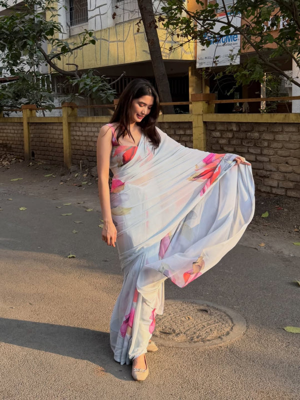 Blush Petal Dream Georgette Saree