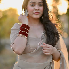 Ivory Muse Chiffon Saree