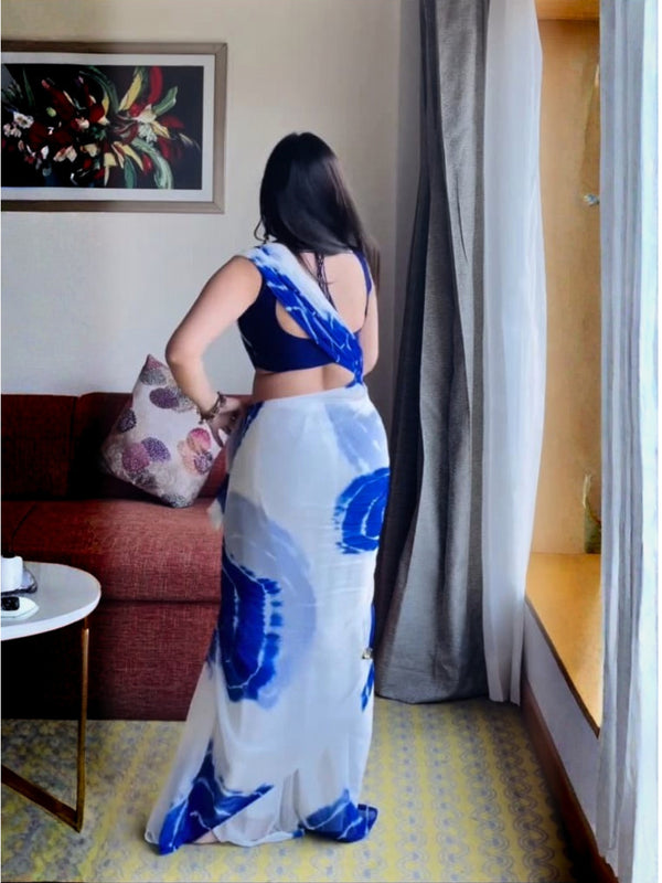 Blue Lagoon Artistic Saree