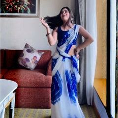 Blue Lagoon Artistic Saree