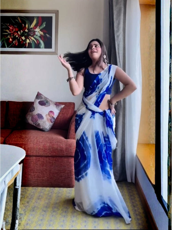 Blue Lagoon Artistic Saree