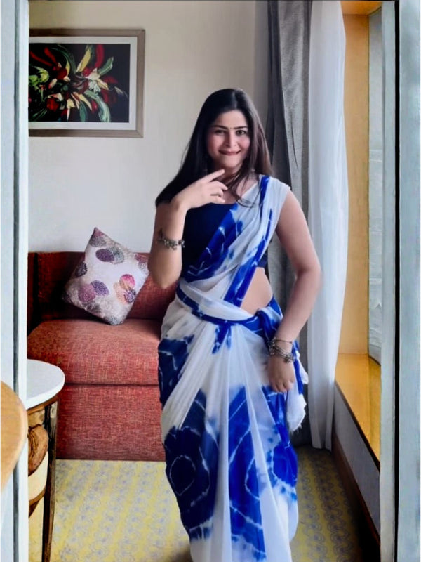 Blue Lagoon Artistic Saree