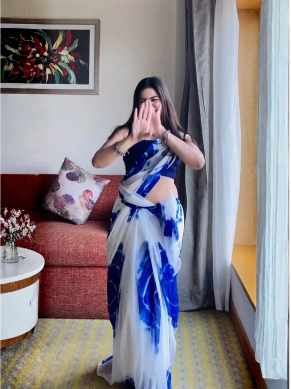 Blue Lagoon Artistic Saree