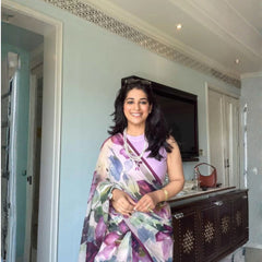 Dreamy Floral Essence - Pure Viscose Chiffon Saree