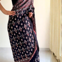 Rangrez Signature Ajrakh Saree