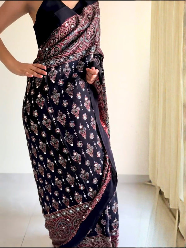 Rangrez Signature Ajrakh Saree