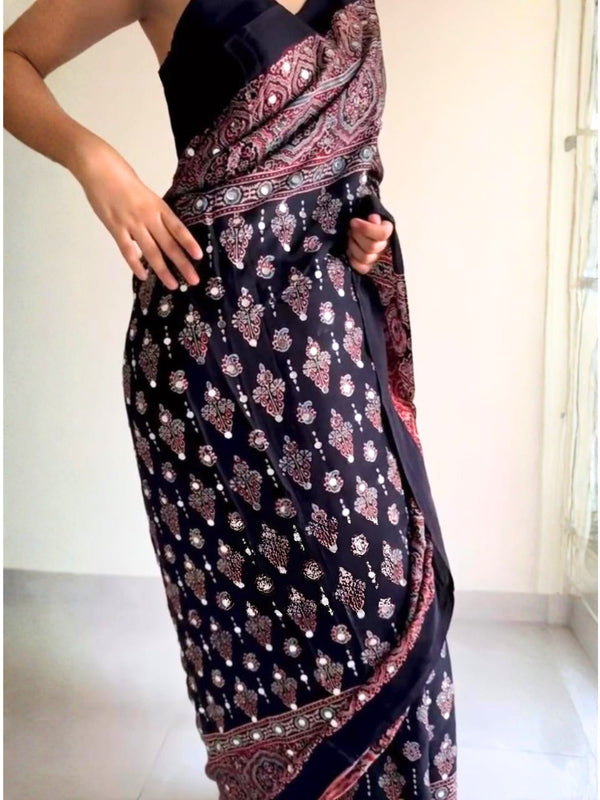 Rangrez Signature Ajrakh Saree