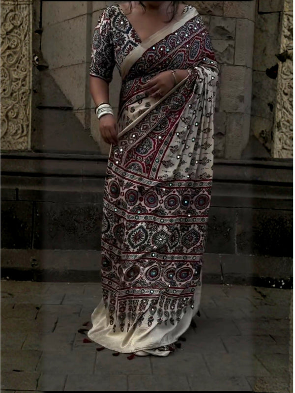 Rangrez Signature Ajrakh Saree