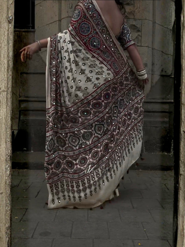 Rangrez Signature Ajrakh Saree