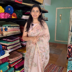Blush Pink Bloom Saree