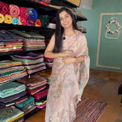 Blush Pink Bloom Saree