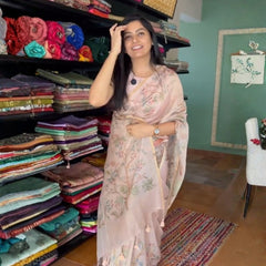 Blush Pink Bloom Saree