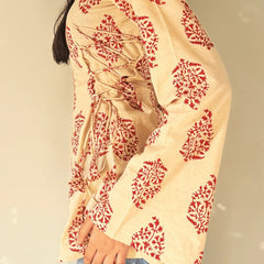 Aarvya Rust Bloom Short Kurti