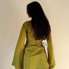 Zaylora Olive Tie-Up Short Kurti