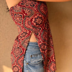 Heritage Ajrakh Halter Kurti