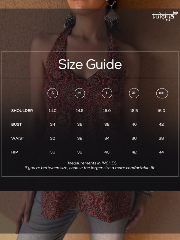 Heritage Ajrakh Halter Kurti