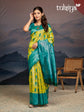 Emerald Green Yellow Silk Saree