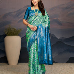 Majestic Aqua Blue Green Silk