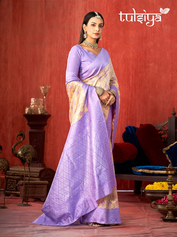 Lavender Majestic Paithani Silk