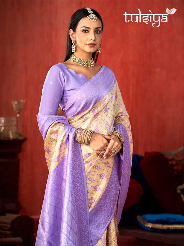 Lavender Majestic Paithani Silk