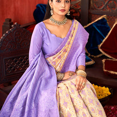 Lavender Majestic Paithani Silk