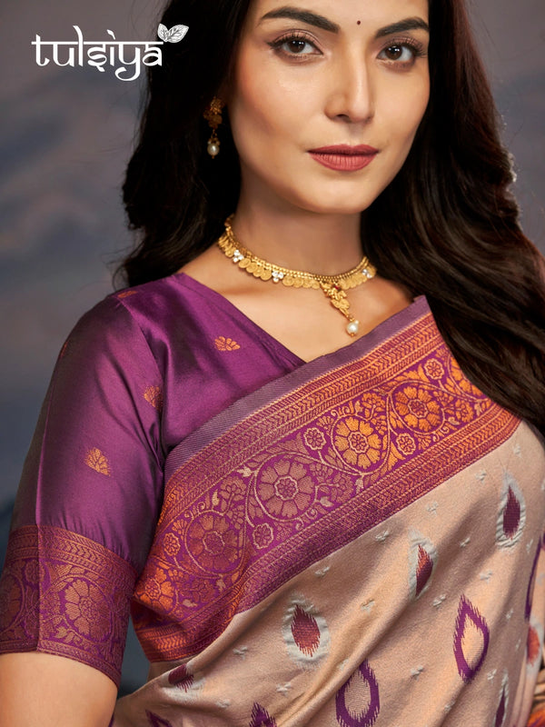 Luxurious Tulsiya Zari South Saree