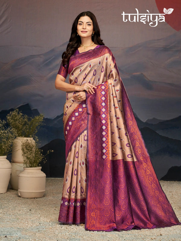 Luxurious Tulsiya Zari South Saree