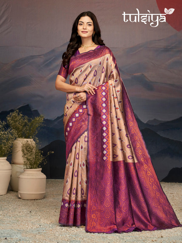 Luxurious Tulsiya Zari South Saree