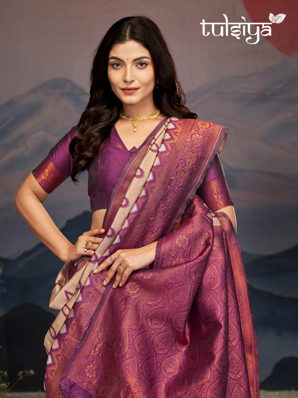 Luxurious Tulsiya Zari South Saree