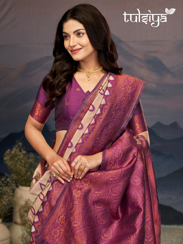 Luxurious Tulsiya Zari South Saree