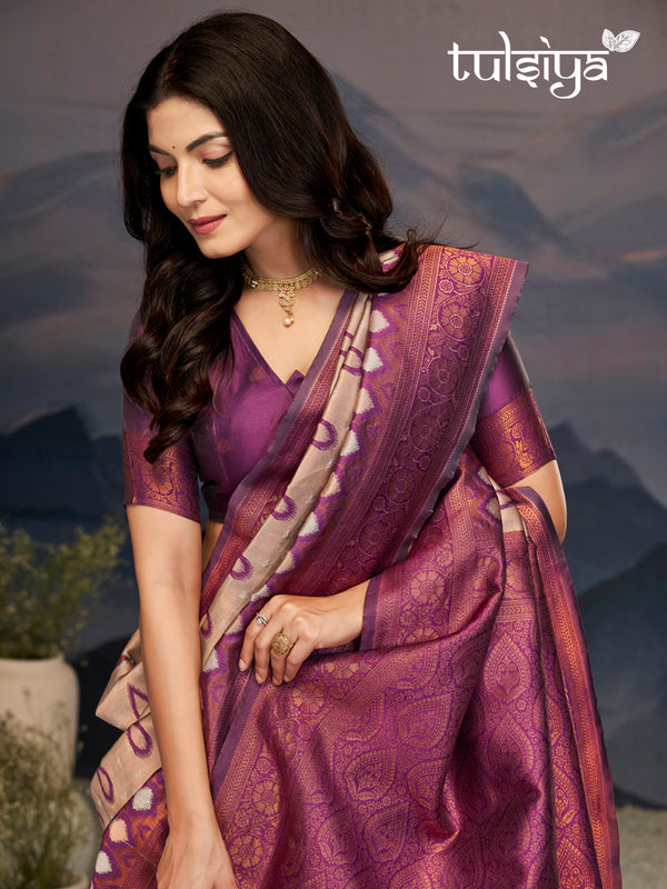 Luxurious Tulsiya Zari South Saree