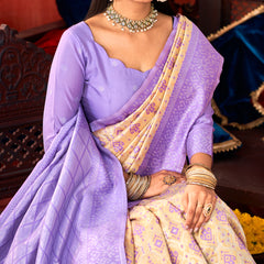 Lavender Majestic Paithani Silk