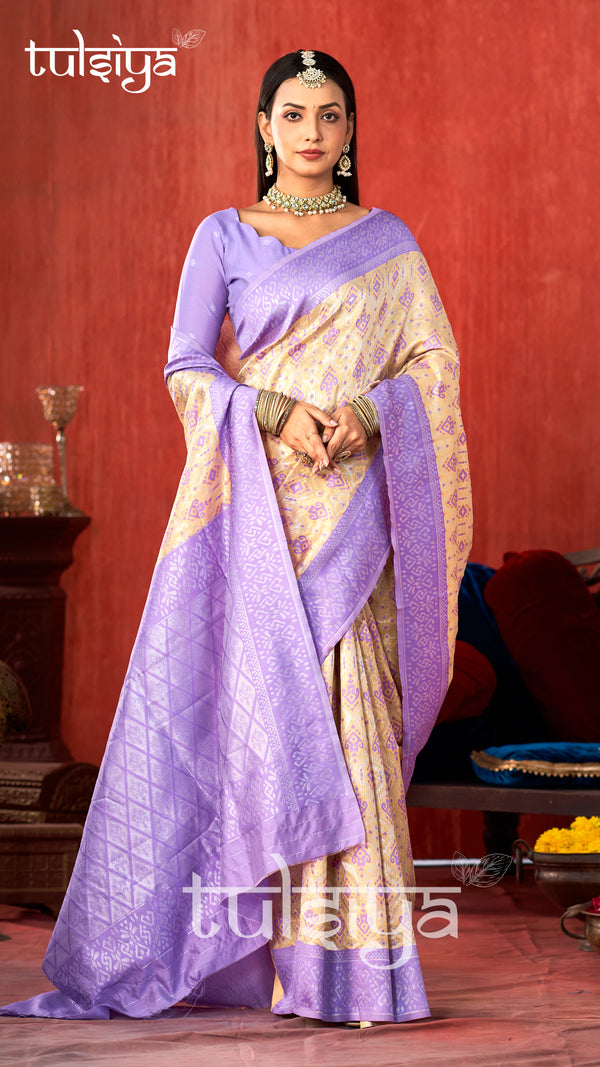 Lavender Majestic Paithani Silk