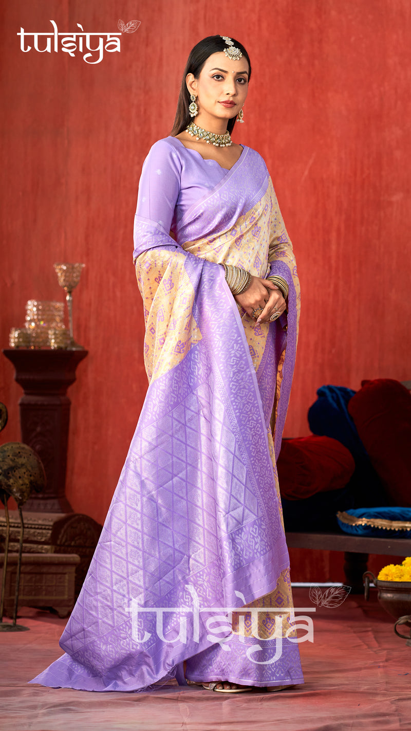 Lavender Majestic Paithani Silk