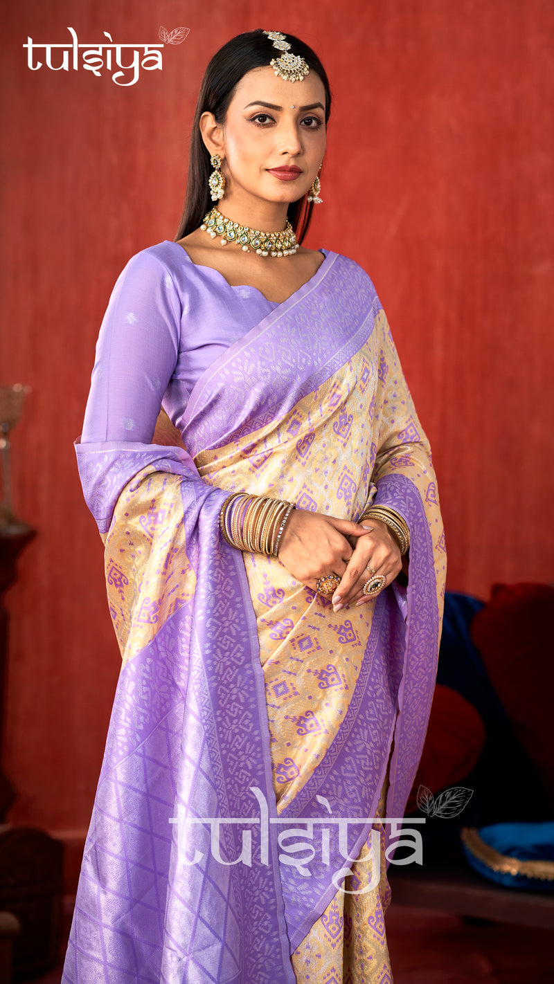 Lavender Majestic Paithani Silk