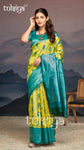 Emerald Green Yellow Silk Saree