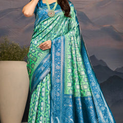 Majestic Aqua Blue Green Silk