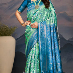Majestic Aqua Blue Green Silk