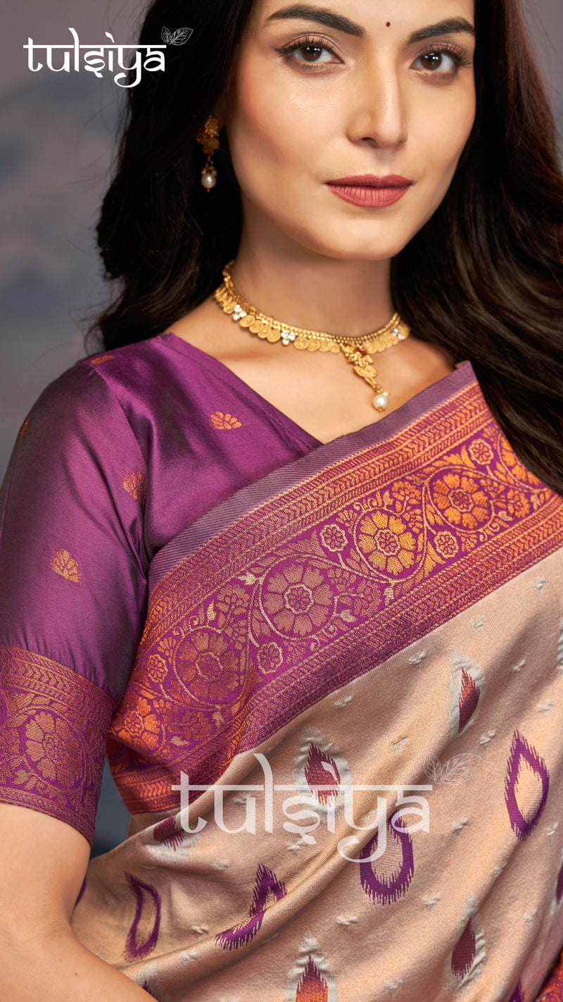 Luxurious Tulsiya Zari South Saree