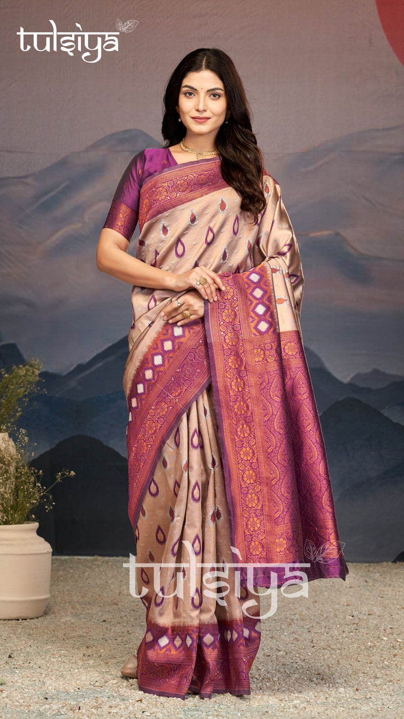 Luxurious Tulsiya Zari South Saree
