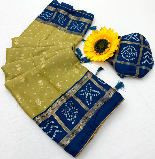 Vaylira Gridloom Bandhej Silk Saree