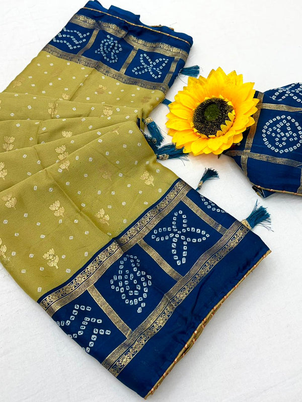 Vaylira Gridloom Bandhej Silk Saree