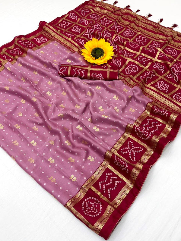 Vaylira Gridloom Bandhej Silk Saree