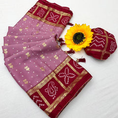 Vaylira Gridloom Bandhej Silk Saree