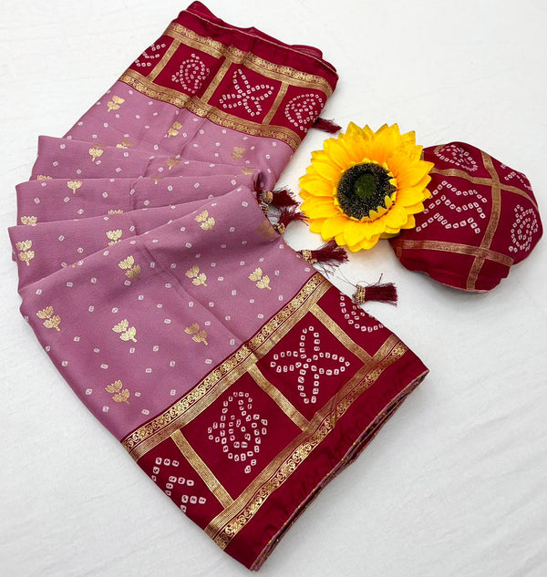 Vaylira Gridloom Bandhej Silk Saree