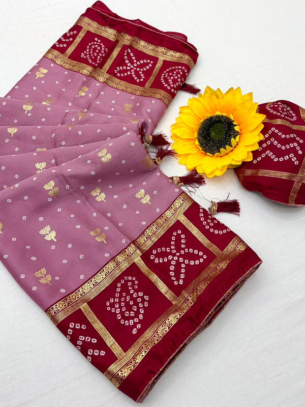 Vaylira Gridloom Bandhej Silk Saree