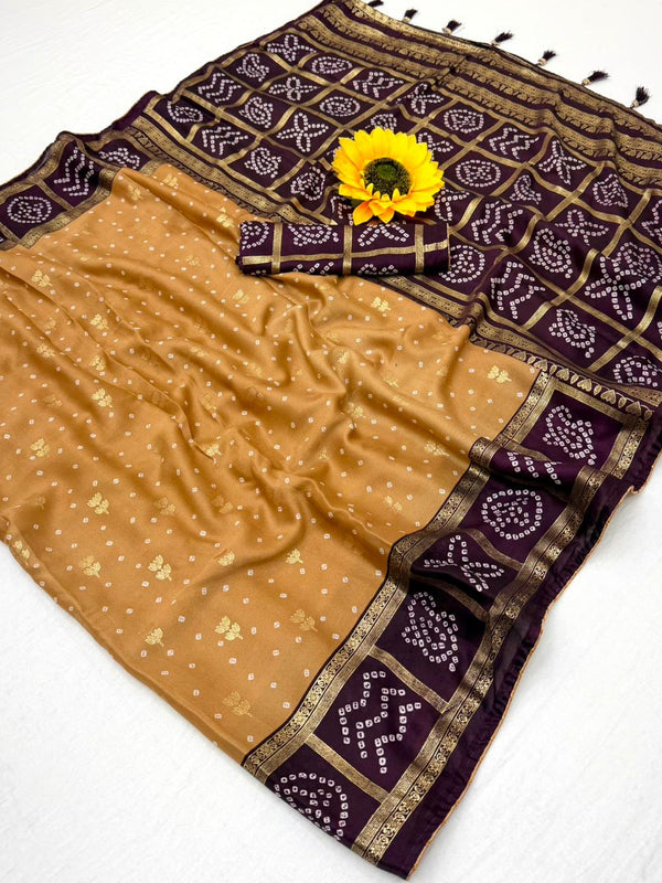 Vaylira Gridloom Bandhej Silk Saree
