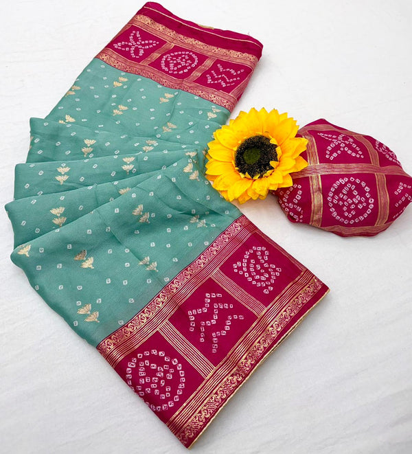 Vaylira Gridloom Bandhej Silk Saree
