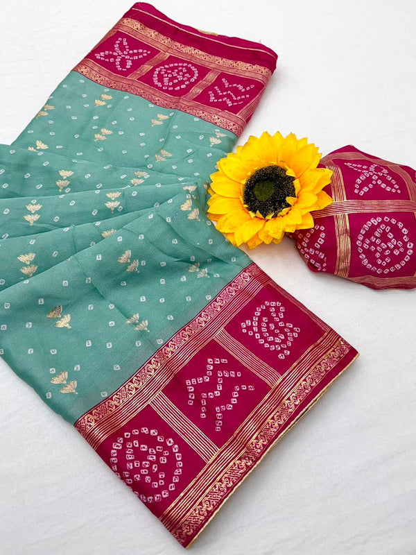 Vaylira Gridloom Bandhej Silk Saree