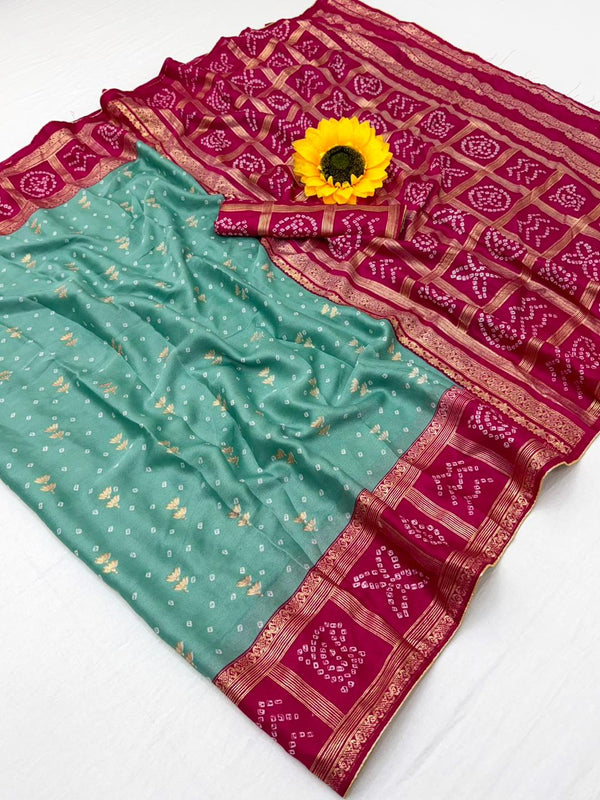 Vaylira Gridloom Bandhej Silk Saree